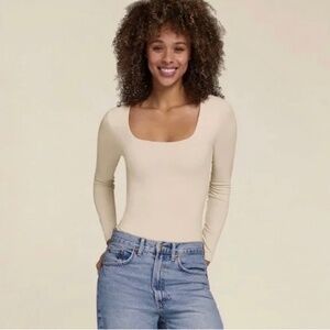 Nuuds Scoop Neck Bodysuit - Bone